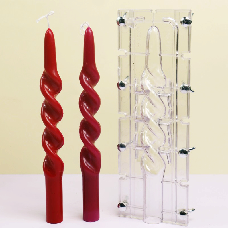 Candle Making Kits - ツイストストライプコラムアクリルキャンドルモールド簡単脱型スムーズウェーブスパイラルキャンドル作成キット DIY 装飾ツール家の装飾ギフト