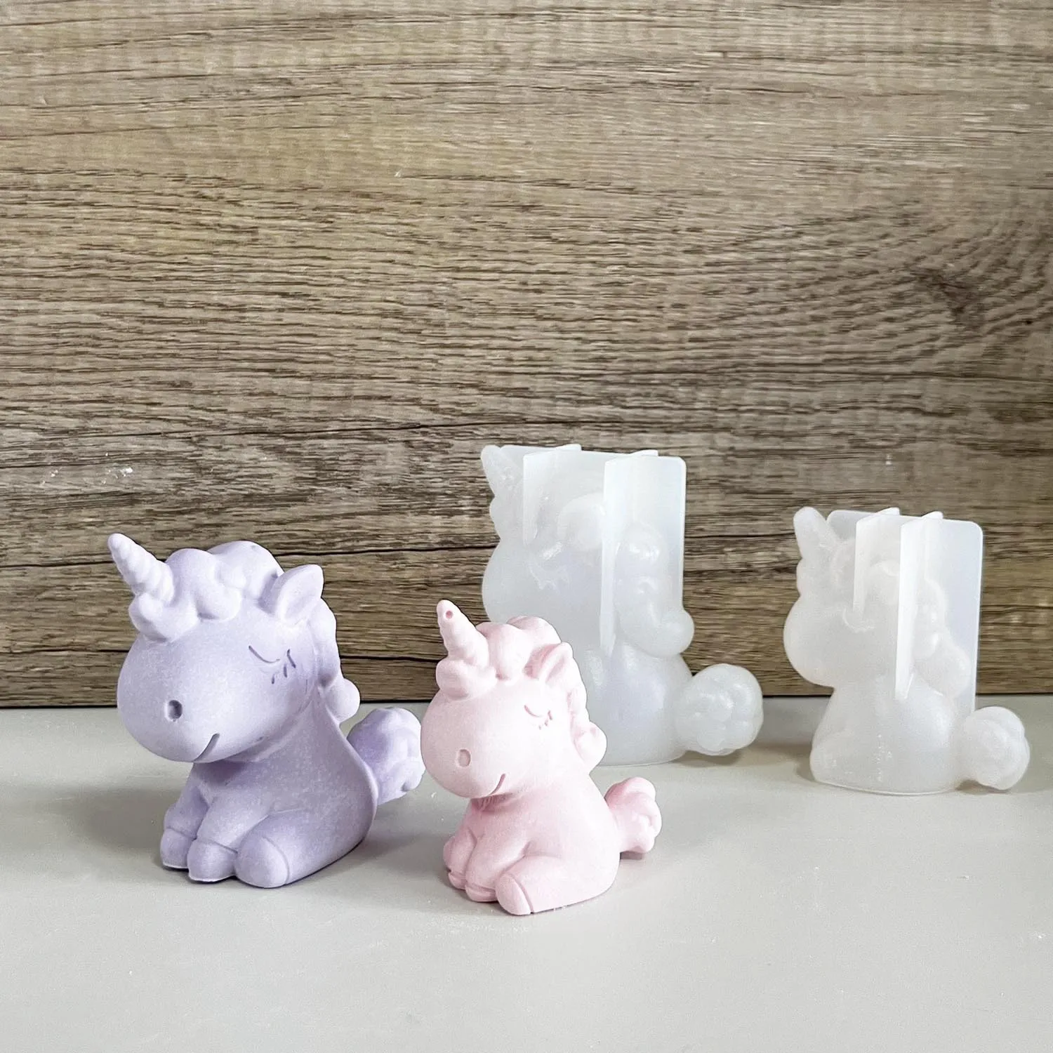 Candle Making Tutorial - 3D 幾何学的なシリコーンユニコーン猫鹿クマ型ソープキャンドルメイク粘土石膏樹脂クラフトモールドケーキ装飾ベーキングツール