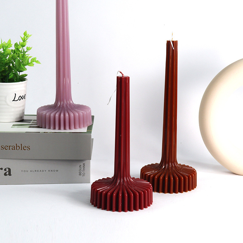 Candle Making Jug - 3D花瓶型キャンドルモールドDIYストライプ柱状香り付きキャンドル作成ツールアクリルプラスチック型ポット卸売ホームデコレーション