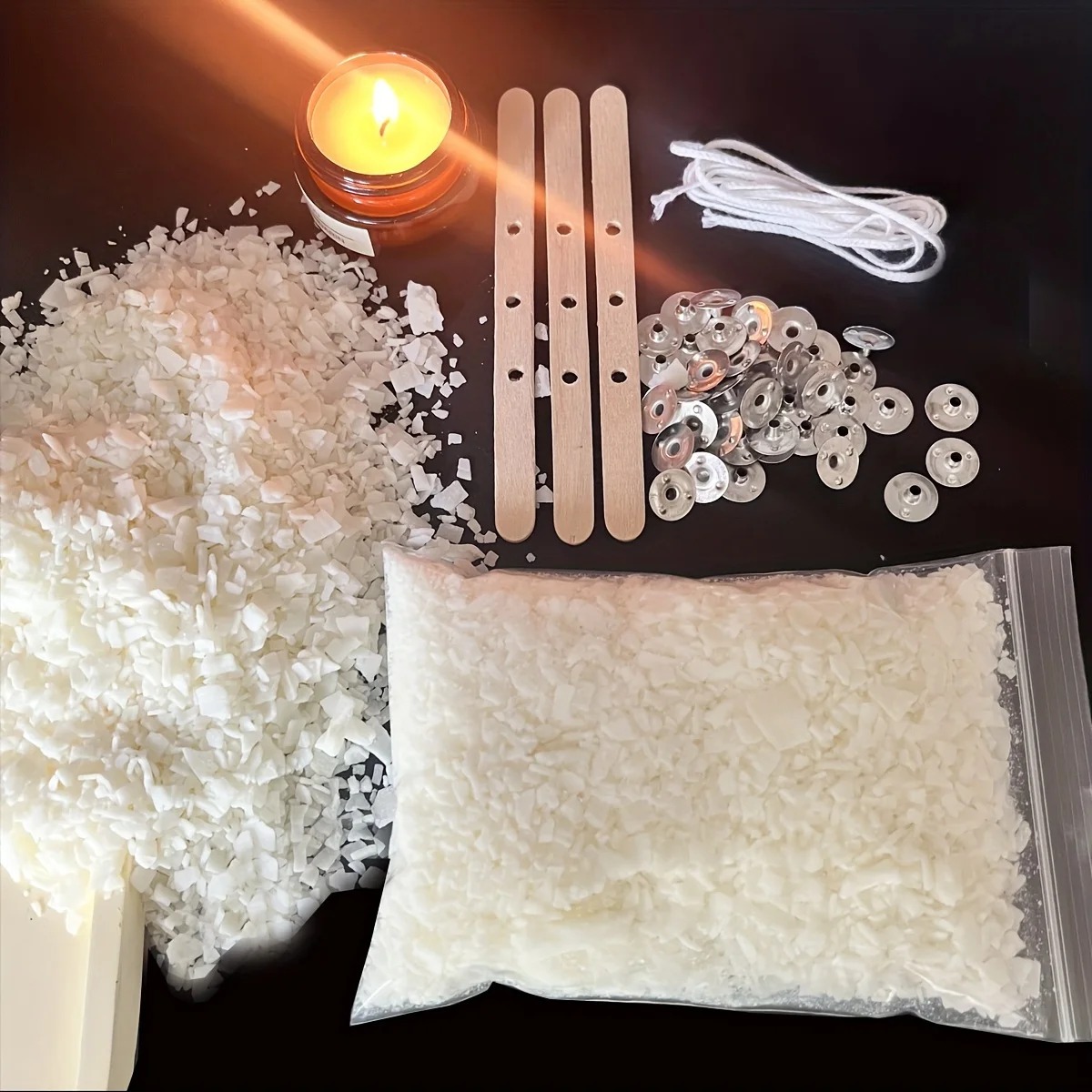 Candle Making Kits - キャンドル作りキット 100g ソイワックス DIY 香り付きキャンドル作成材料 無煙キャンドル