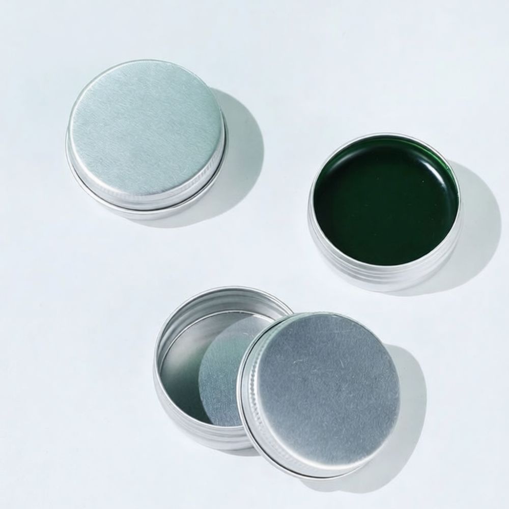 Tin Container Lid - コンパクトなアルミ製容器、丸型金属製クリームジャー、漏れ防止機能付き、旅行用メイクアップ収納ボックス、ねじ式蓋、サンプル用容器。