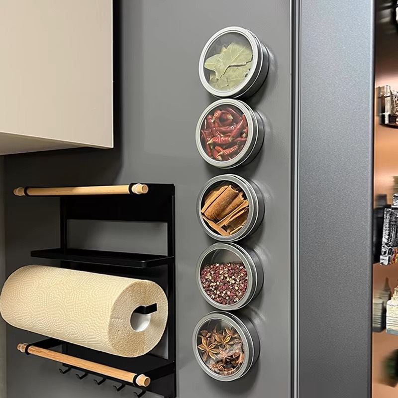 透明な蓋が付いた磁石付きスパイス缶、壁掛け式の磁石付きスパイ - Tin Container Lid のレビューと価格