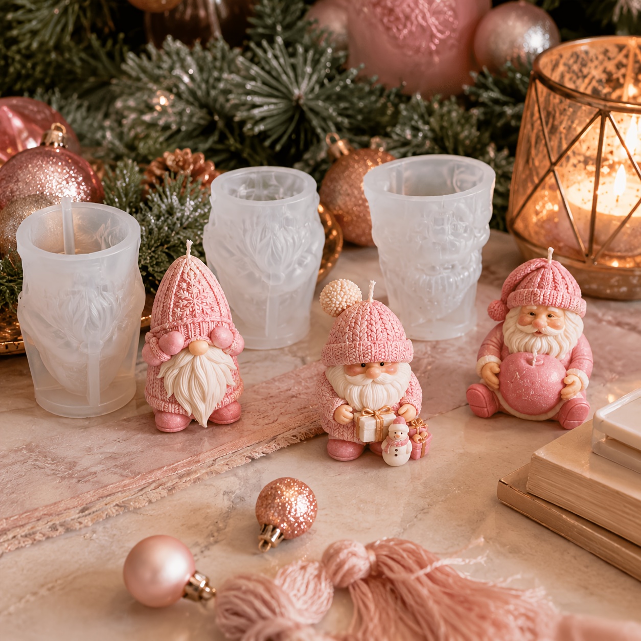 クリスマスホリデーゴーニムシリコンキャンドルモールド、北欧サ - Candle Making Kits のレビューと価格