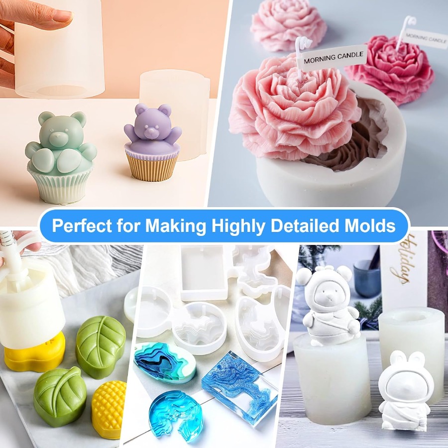 シリコンモールド作成キット、38.8オンスの15A弾性液状シ - Candle Making Kits のレビューと価格